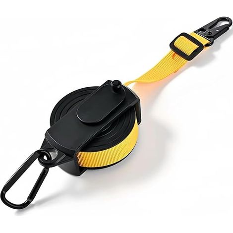 Stendibiancheria per interni ed esterni, 34 fori per appendiabiti, nylon ad alta resistenza, installazione senza attrezzi, tensione, casa, viaggi, campeggio, balconi, hotel, camper, giallo (1/3)