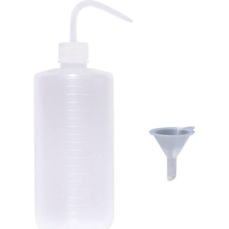 2 pièces - flacon doseur - flacons souples flacons souples en plastique rechargeables flacons doseurs - flacons doseurs cuisine - 1000 ml, avec graduation et bouchons étanches - Entonnoir inclus - Con (1/5)