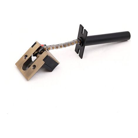 Sicherheitskette für Türen, schmaler Türstopper, federbelastetes Diebstahlsicherungsschloss mit Schrauben für Innentüren (Grünbronze) - AquaForge (1/4)