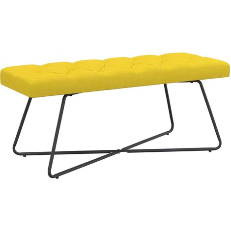 Banco con tapicería con botones Amarillo Claro 110 x 40 x 46 cm vidaXL (1/5)