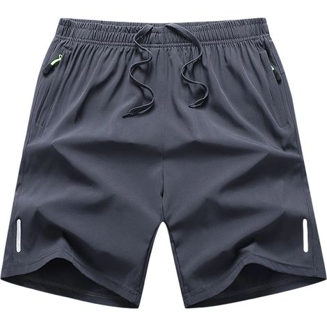1 short de sport pour homme, séchage rapide, poches zippées, taille ajustable, usage intérieur et extérieur (1/5)