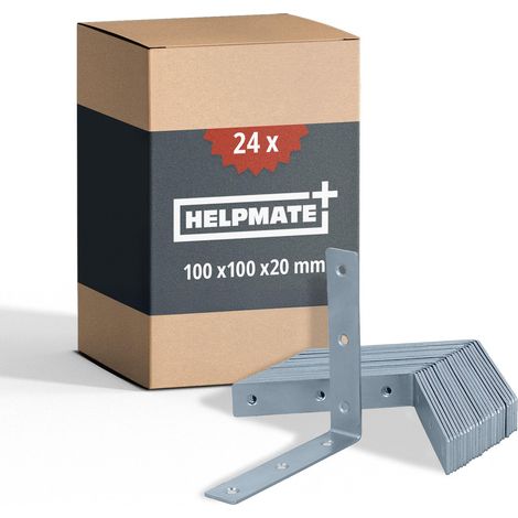 24 équerre metal de chaise – 100x100x20 mm – Équerre fixation galvanisée et passivée bleue – Équerre de fixation avec protection anti-corrosion, stable (1/5)