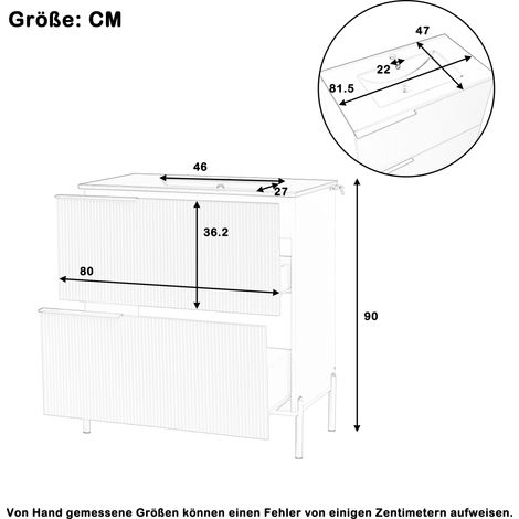 Badezimmer Waschtischunterschrank mit Keramik Waschbecken, Einzelwaschtisch mit Schubladen aus MDF, Stehendes Bad-Schrankorganizer mit Becken, Grün (1/5)
