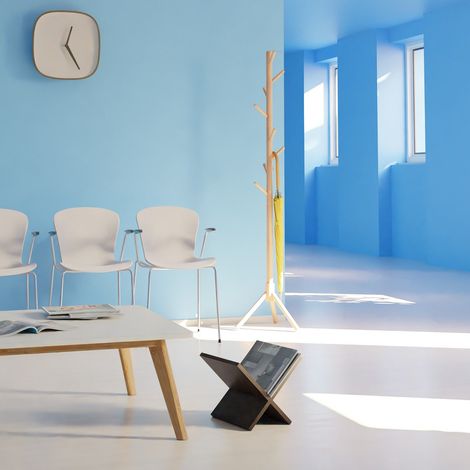 Portariviste in legno design a x noce scuro