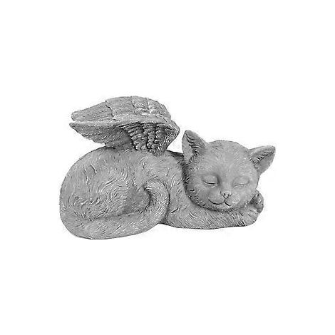 Haustier-Gedenkstatue aus Kunstharz, schlafender Haustier-Engel, Gartenskulptur für Haustier-Gedenkstein, Ornament, Engel-Katze