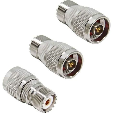 3 Pièces N Mâle à Connecteur Femelle UHF, N Mâle à PL259 Femelle SO-239 Convertisseur de Connecteur Coaxial pour Antenne Radio RF (1/5)