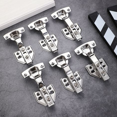Charnières avec mécanisme de fermeture amortie intégré, charnières à fermeture automatique pour portes de placards de cuisine, lot de 6