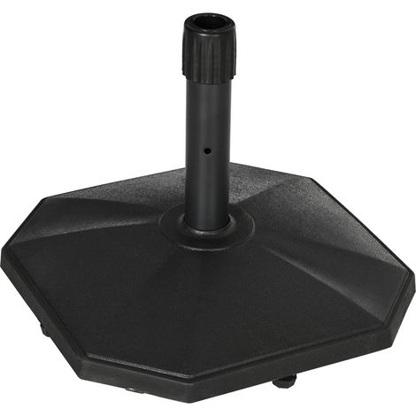 Sonnenschirmständer 22Kg Stabiler Schirmfuß Für Ø32/34/38Mm Masten, Zementfüllung, Ideal Für Garten, Schwarz, Ø46X39H Cm