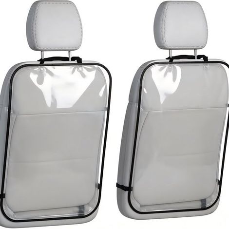 Tapis de protection de siège auto en PVC 45 x 60 cm (2 pièces) - Protection anti-coups de pied et anti-salissures pour dossier de siège auto enfant - Housse de siège auto pour dossier (1/5)