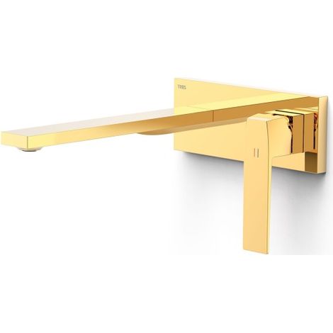TRES 20230032OR SLIM Pieza Vista para Cuerpo Empotrado De Lavabo Color Oro 24K - ref: 20230032OR