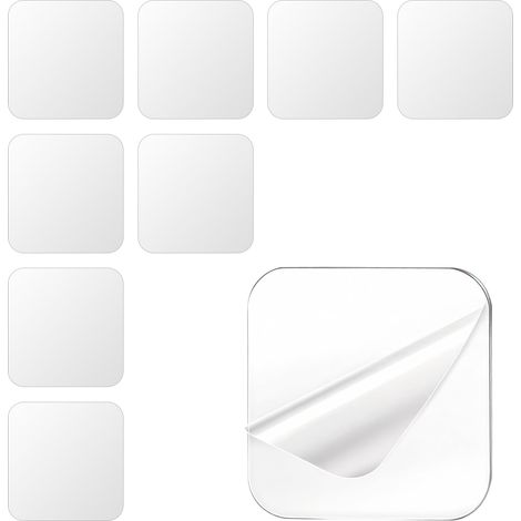 10 Tampons adhésifs carrés double face, 5 cm transparents et résistants pour montage et stabilisation (1/5)