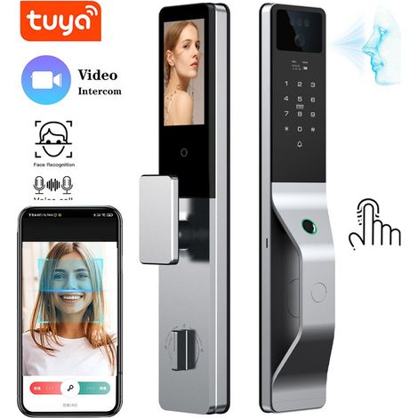 Tuya Serratura Smart WiFi con Doppia Batteria, Doppia Fotocamera e Riconoscimento Facciale