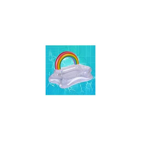 Porte-gobelet gonflable pour piscine - 95 x 55 x 55 x 55 cm - motif nuage à paillettes transparentes