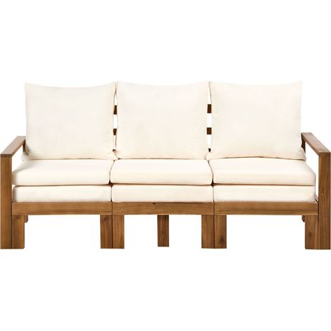 Gartenbank mit Auflage ISOLELLO 190 cm verstellbar Akazienholz Braun