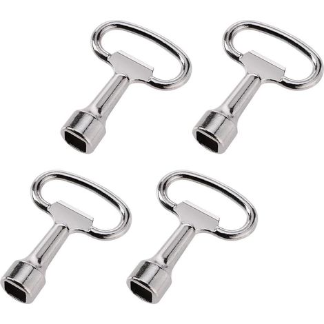 Clé de valve carré pour armoire électrique, 4 pièces, alliage zinc, compatible avec compteurs d'eau et de gaz, pratique pour boîte à gaz.
