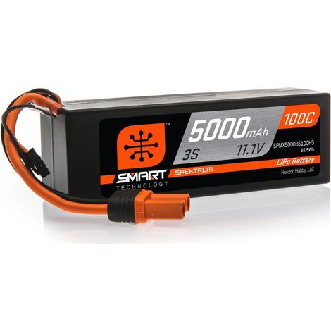 Spektrum Accessories 11.1V 5000mAh 3S 100C Smart Hardcase LiPo Battery: IC5