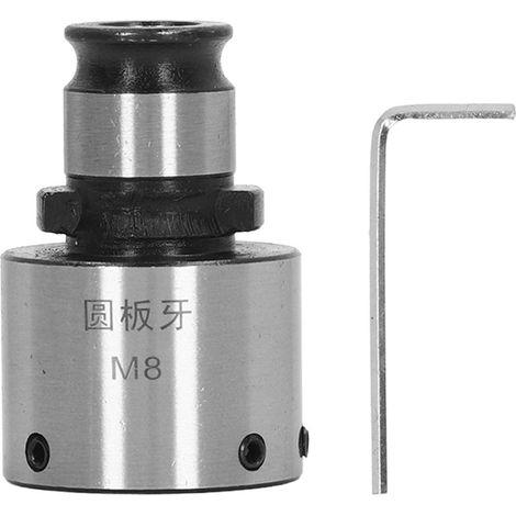 Mandrin à changement rapide pour taraudage, collet rond en acier au carbone avec clé hexagonale, outil de tour (1/5)