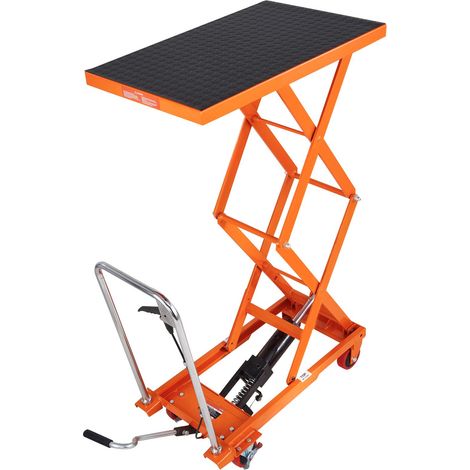 Transpalette à Plateau Hydraulique, 150kg, Hauteur 127cm, Table Élévatrice Double Ciseaux, 4 Roues, Tapis Antidérapant, pour Manutention et Transport (1/5)