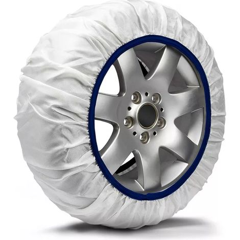 Calze Da Neve per Auto Omologate EN 16662-1 Modello Bianco Standard Misura S