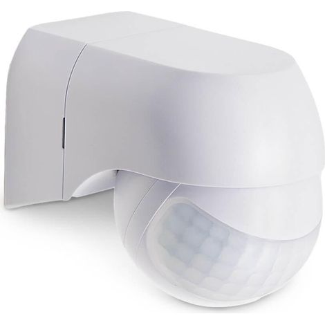 Infrarot Aufputz Bewegungsmelder 180° Dreh-/Neigbar IP44 Reichweite bis 12m - Farbe: weiß (1/4)