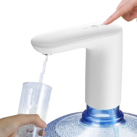 Blanc Distributeur d'eau en Bouteille - USB chargeant la Pompe à Eau Potable Distributeur d'eau électrique Portable Commutateur de Bouteille d'eau pour Bouteille Universelle de 5 gallons