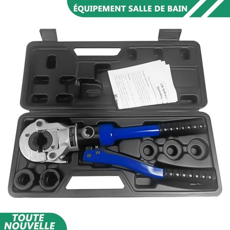 WAOBDLA 10T/98KN Hydraulique Crimper de tuyau hydraulique d'outil de serrage avec 3x Dies 12.7mm/1/2'', 19.05mm/3/4'', 25.4mm/1'' (1/5)