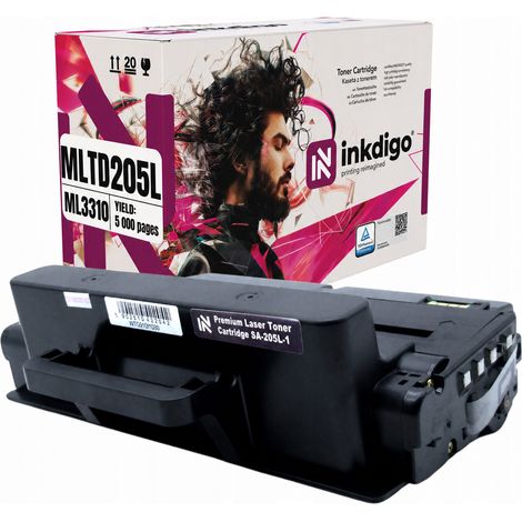 Toner Inkdigo MLT-D205L compatibile con Samsung ML-3310 SCX-4833 ML-3710D, certificato TÜV. (1/5)