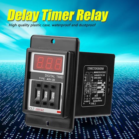 Relais temporisé numérique 220V AC affichage LED retardateur 0-199 minutes 8 broches ASY-3D (1/5)