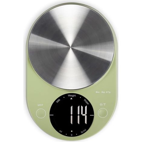 LIVOO Elektronische Küchenwaage Matcha-Grün LCD Touch 5kg Grammgenau Tara-Funktion Inklusive (1/5)