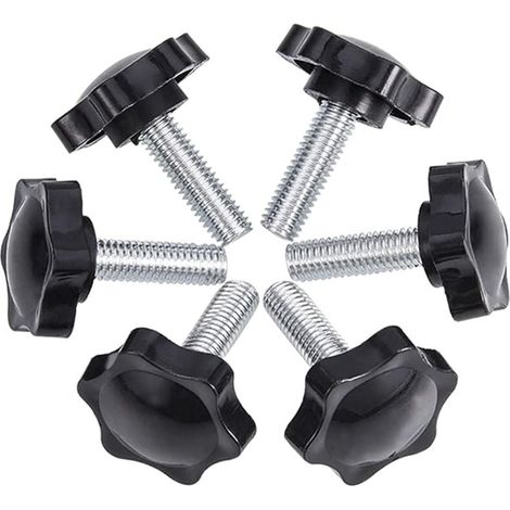 ZVD-Paquet de 6 vis à oreilles M8 50 44 Vis à oreilles Bouton étoile en plastique moleté Clips à vis à oreilles (1/4)