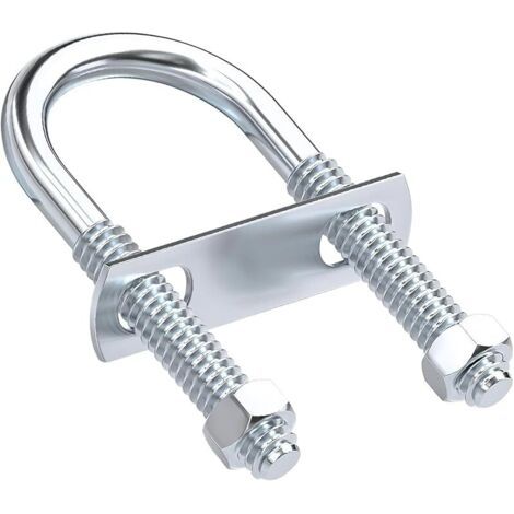 Pair 2 Pièces M6x20x50mm Boulons en U, Boulons de Serrage Fixation avec Écrous et Entretoises, pour Fixer des Supports de Tuyauterie (1/4)