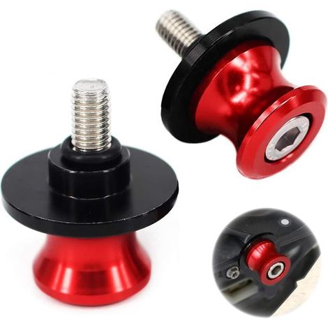 2pcs Moto 8MM CNC Aluminium Support de Bras Oscillant,Protection Moto Accessoires Moto CNC,Moto Roue Arrière Fourche Essieu Curseur Bras Oscillant Bobines Stand Pick Up pour Suzuki Kawasaki (1/5)