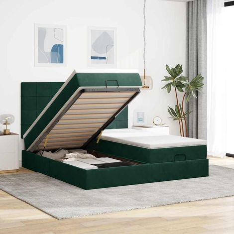 Maison Exclusive - Struttura Letto Pouf con Materassi 160x200 cm Velluto (1/5)