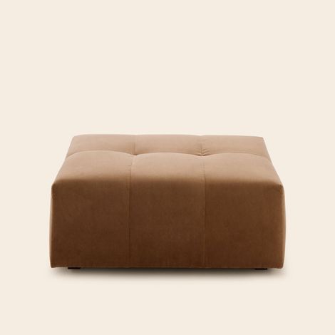 Pouf modulable en Effet capitonné en velours Opal UBERTO (1/4)