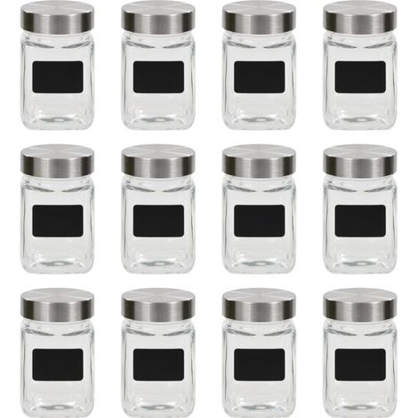 vidaXL Kompatible Glasvorratsdosen mit Etiketten, 12 Stück, 300 ml (1/4)