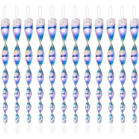 Bird Repellent, 12 Scaring Bars of 30 cm to Decorate and Protect the Garden (Blue)