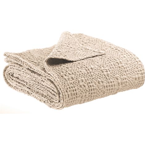 VIVARAISE - Jeté de lit Tana en coton 100% - Crème - 180 x 260 cm