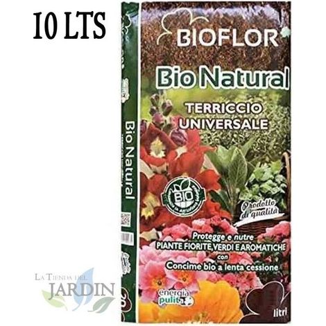 Sustrato Universal turba Bioflor 10 Litros, tierra vegetal con nutrientes para mantenimiento de plantas y Ã¡rboles (1/2)