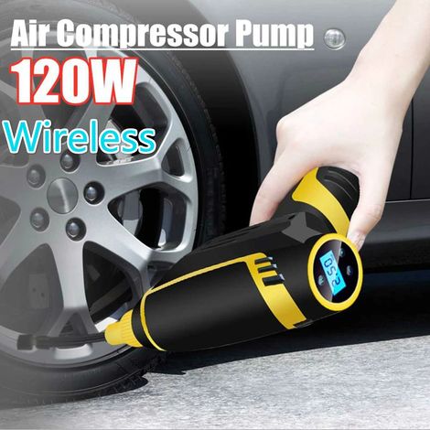 Tragbarer Luftkompressor, 12 V, 120 W, wiederaufladbarer Reifenfüller per USB für Autos und Motorräder