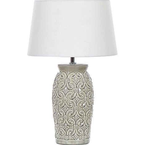 Tischlampe KHOPER Keramik Grau