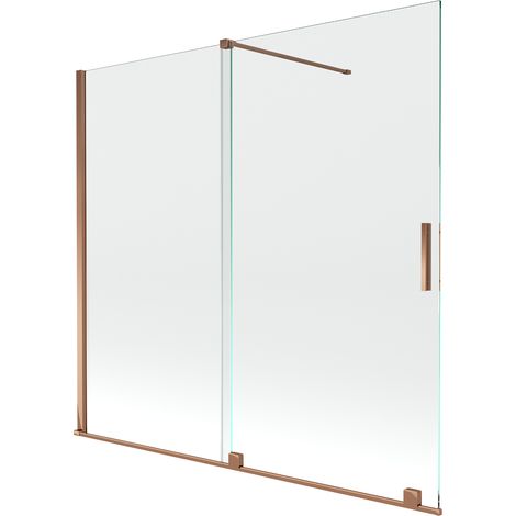 Mexen Velar parete doccia a 2 ante scorrevoli 170 x 150 cm, trasparente, oro rosa - 896-170-000-01-60 (1/5)