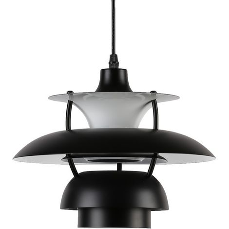 Barcelona Led – Suspension en aluminium noir Ø 302 mm – Éclairage doux sans éblouissement – Tension 220-240V AC – Douille E27 – Longueur câble 1000 mm (1/5)