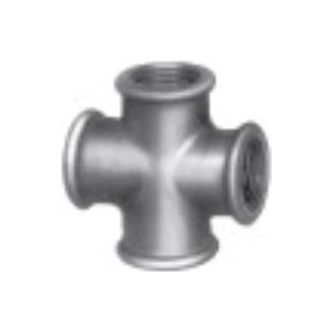 Croix 90 ° Fonte galvanisé FFFF - Diamètre : 1 1/2''