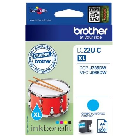 Brother LC-22UC cartucho de tinta Original Alto rendimiento (XL) Cian