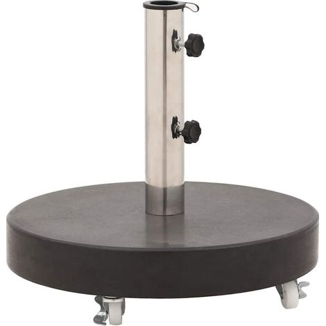 Pied de parasol rond en granit noir de 30 kg (1/5)