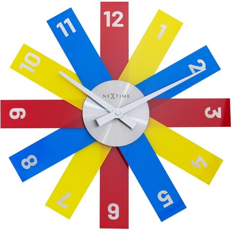 Horloge murale silencieuse en acrylique et métal design moderne noir blanc gris 40 cm - PANGIVO