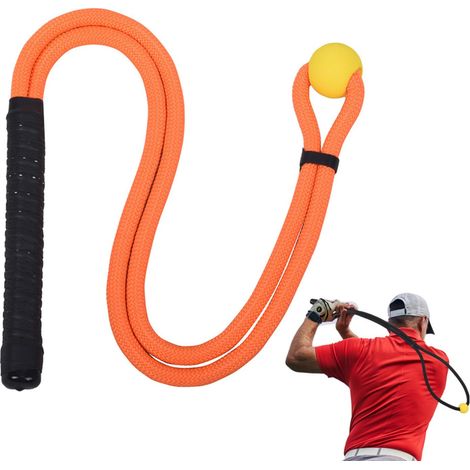 Entrenador de swing de golf profesional con cuerda: herramienta de entrenamiento probada en el Tour para mejorar la velocidad y el ritmo  Herramienta de entrenamiento portátil de 91 cm (36 pulgadas), 