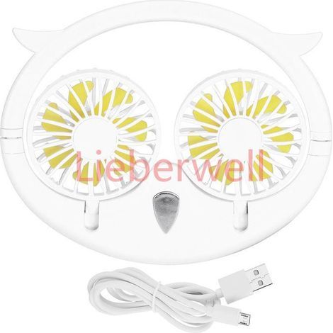 LIEBERWELL White Owl Neck Fan, USB Rechargeable Foldable Portable Mini Fan for Desk and Travel, Modern Functional Design (1/5)