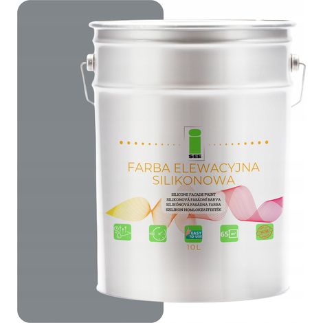 Silikon-Fassadenfarbe, Grauton, 10 l, Polierprodukt (1/5)