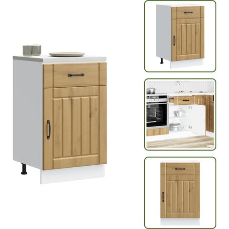 Madera de ingeniería - vidaXL Mueble bajo de cocina Lucca roble artesanal - Gabinete de cocina